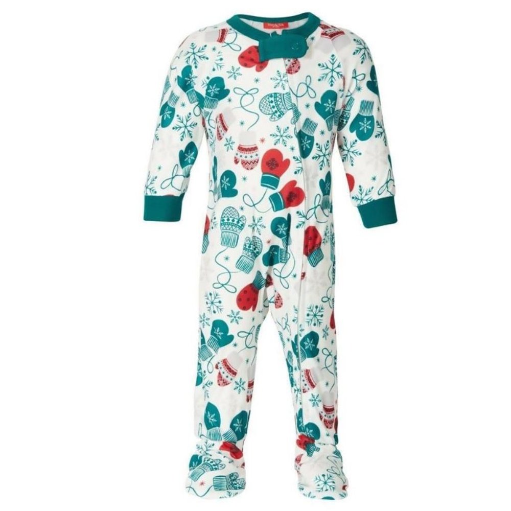 Family Pajamas Matching Baby One Piece Pajama, Mittens, 24 Month